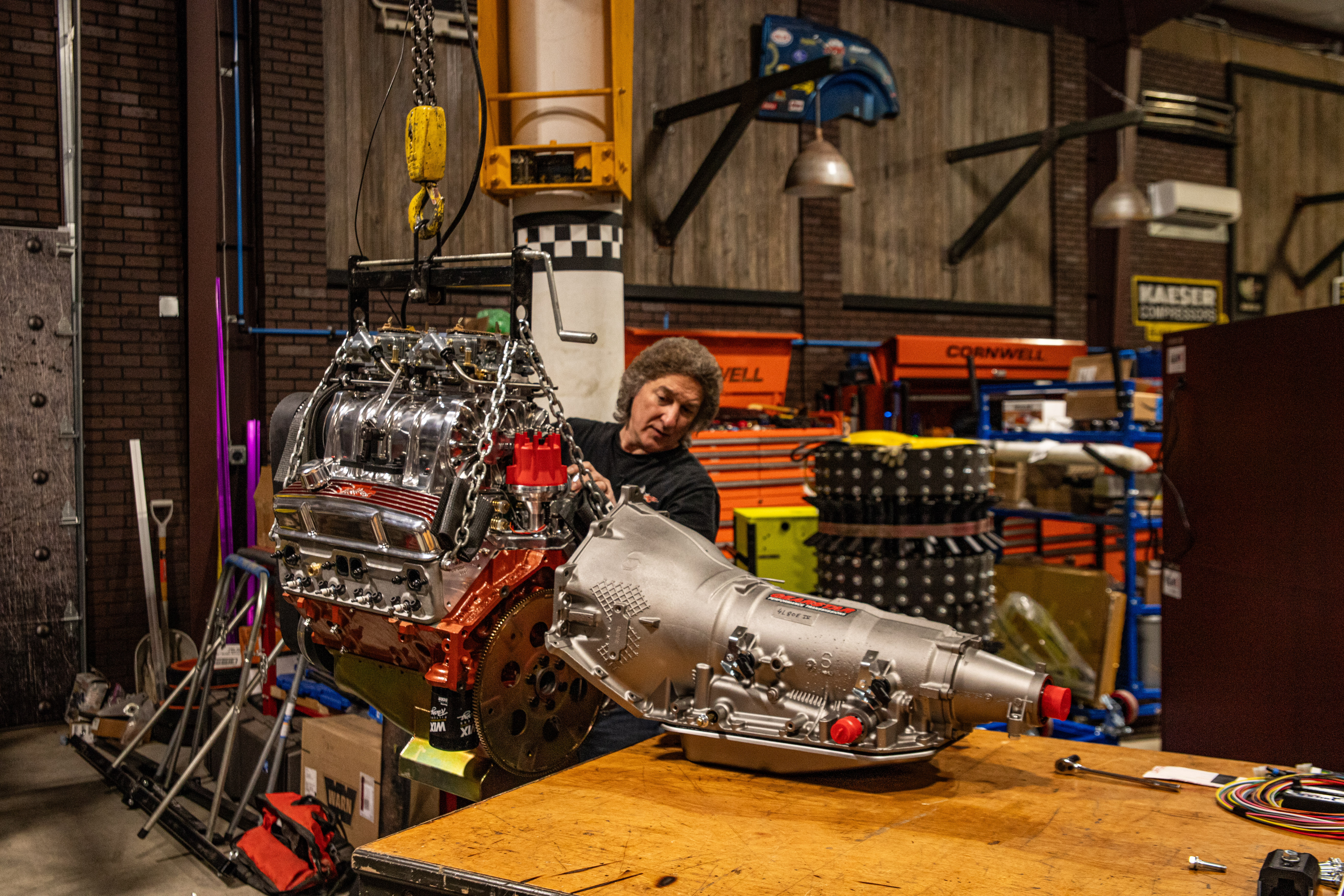 Stacey mates the engine and Gearstar transmission