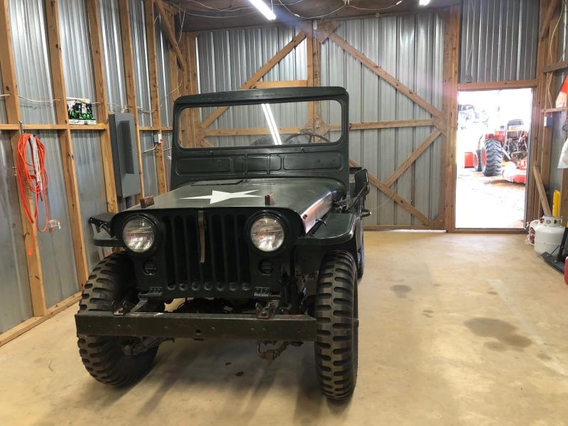 Jeep in garage