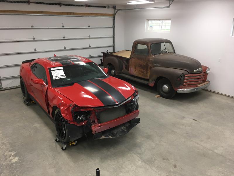 Truck and donor Camaro before