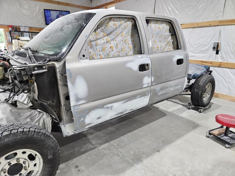 Truck in body shop